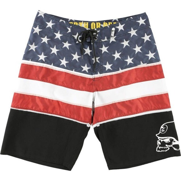 Metal Mulisha Other - Metal Mulisha Boardshorts Mens 30 Murrican Patriotic Flag Swim Surf Beach Trunks